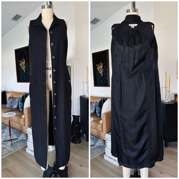 Vintage Ann Taylor Linen Blend Button Down Maxi - Picture 14 of 15